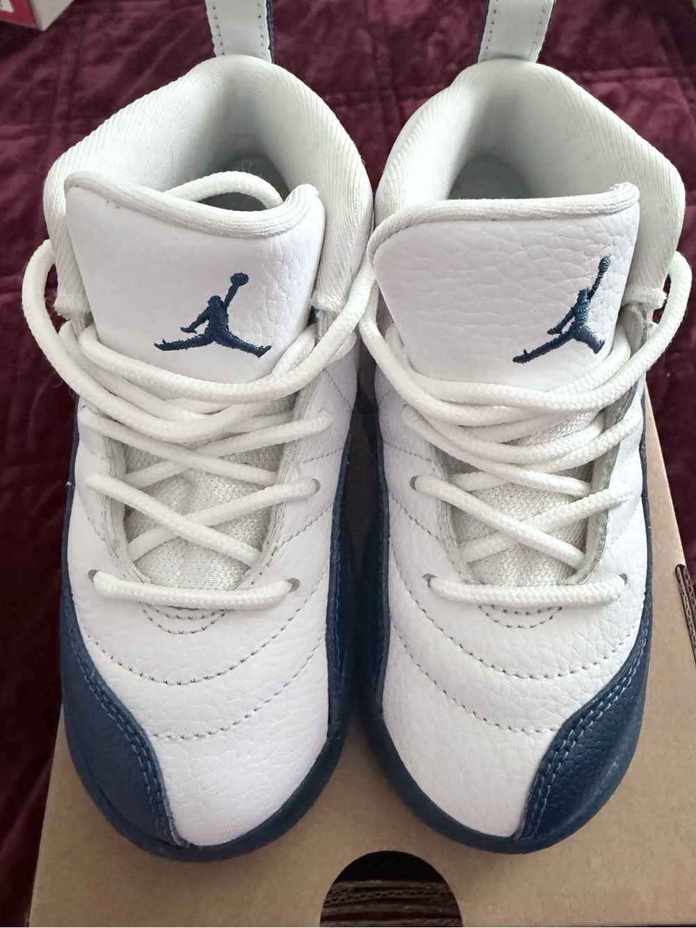 Jordan 12 Retro - Little Kids' - White and Navy Shoes - US10c